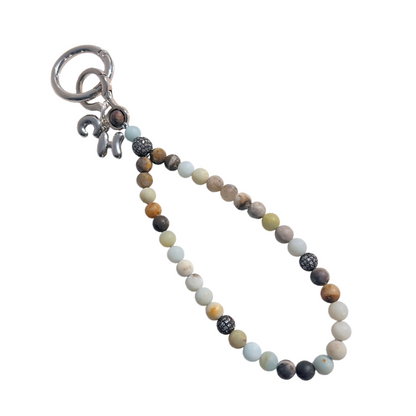 Monogram Matte Amazonite 33 Bead Meditation Loop Wristlet