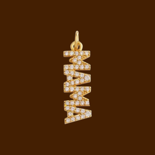 Mama Pave Letter Charm - Unconditional Love