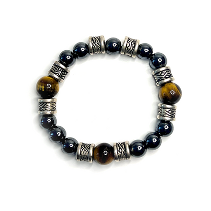 Tiger Eye Hematite Men Bracelet