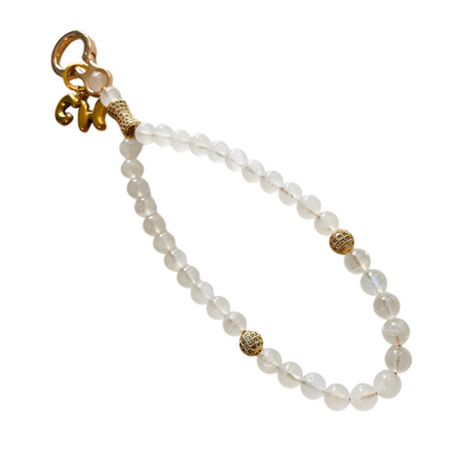 Monogram Moonstone 33 Bead Meditation Loop Wristlet