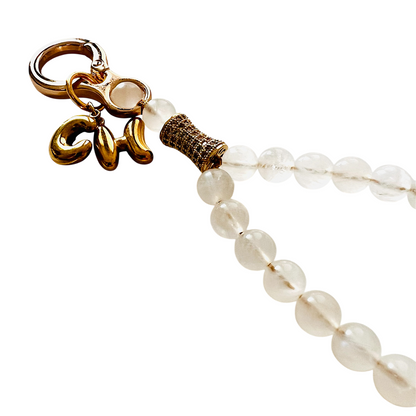 Monogram Moonstone 33 Bead Meditation Loop Wristlet