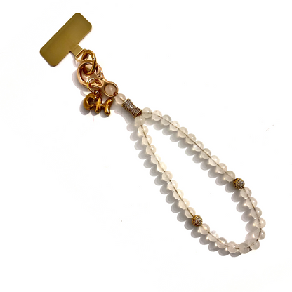 Monogram Moonstone 33 Bead Meditation Loop Wristlet