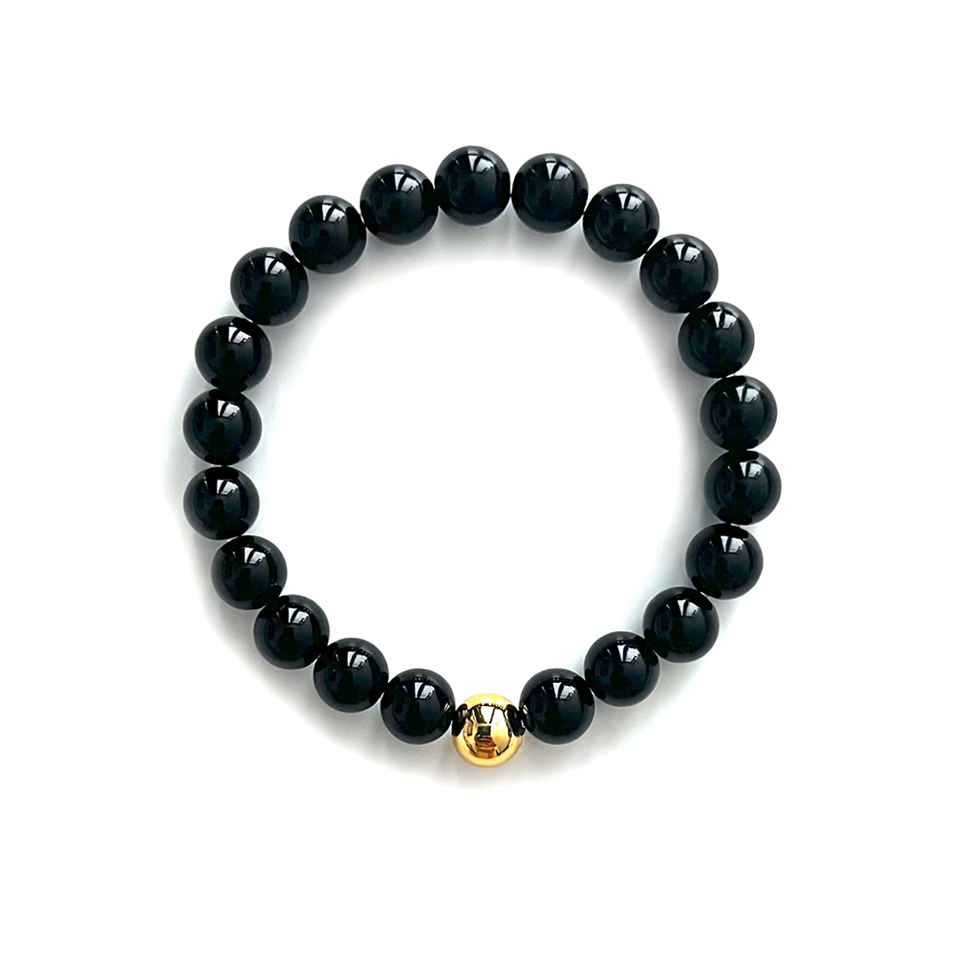 Onyx Gold Bead Sun Bracelet