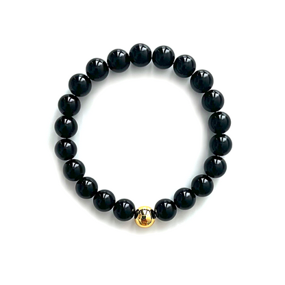 Onyx Gold Bead Sun Bracelet
