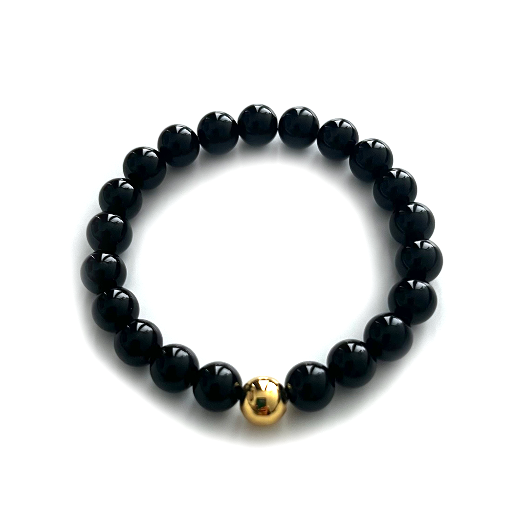 Onyx Gold Bead Sun Bracelet