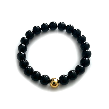 Onyx Gold Bead Sun Bracelet