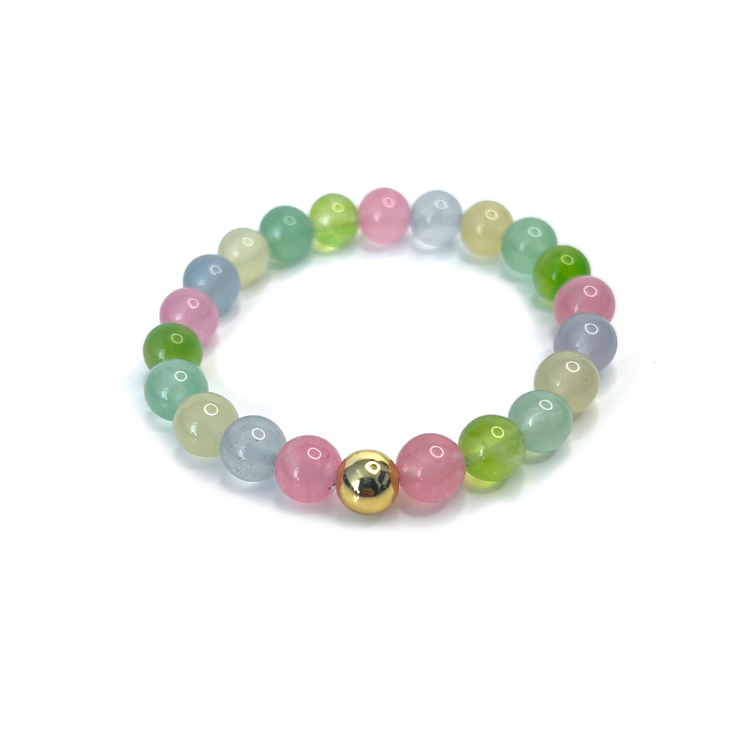 Pastel Dyed Quartz Bead Bracelet