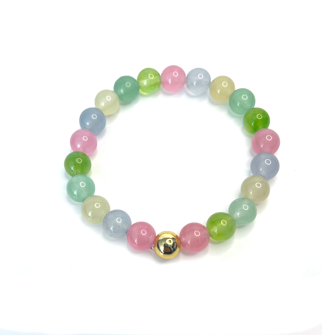 Pastel Dyed Quartz Bead Bracelet