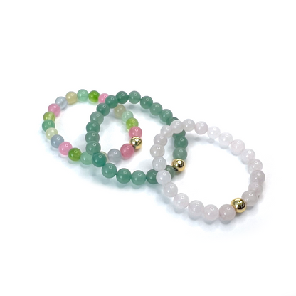 Pastel Dyed Quartz Bead Bracelet