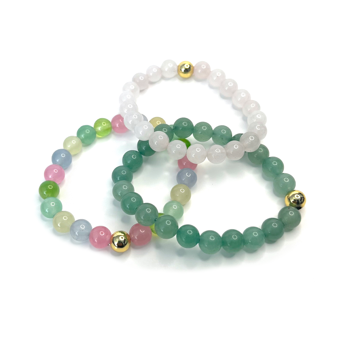 Pastel Dyed Quartz Bead Bracelet