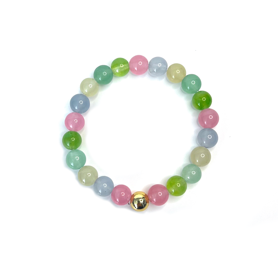 Pastel Dyed Quartz Bead Bracelet