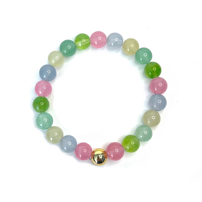 Pastel Dyed Quartz Bead Bracelet