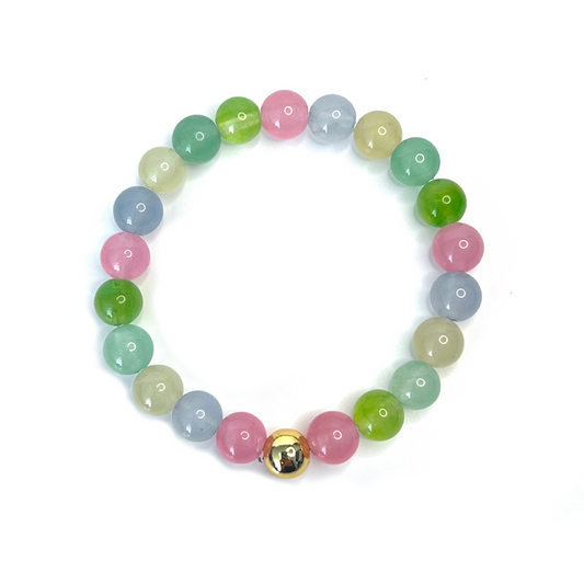 Pastel Dyed Quartz Bead Bracelet