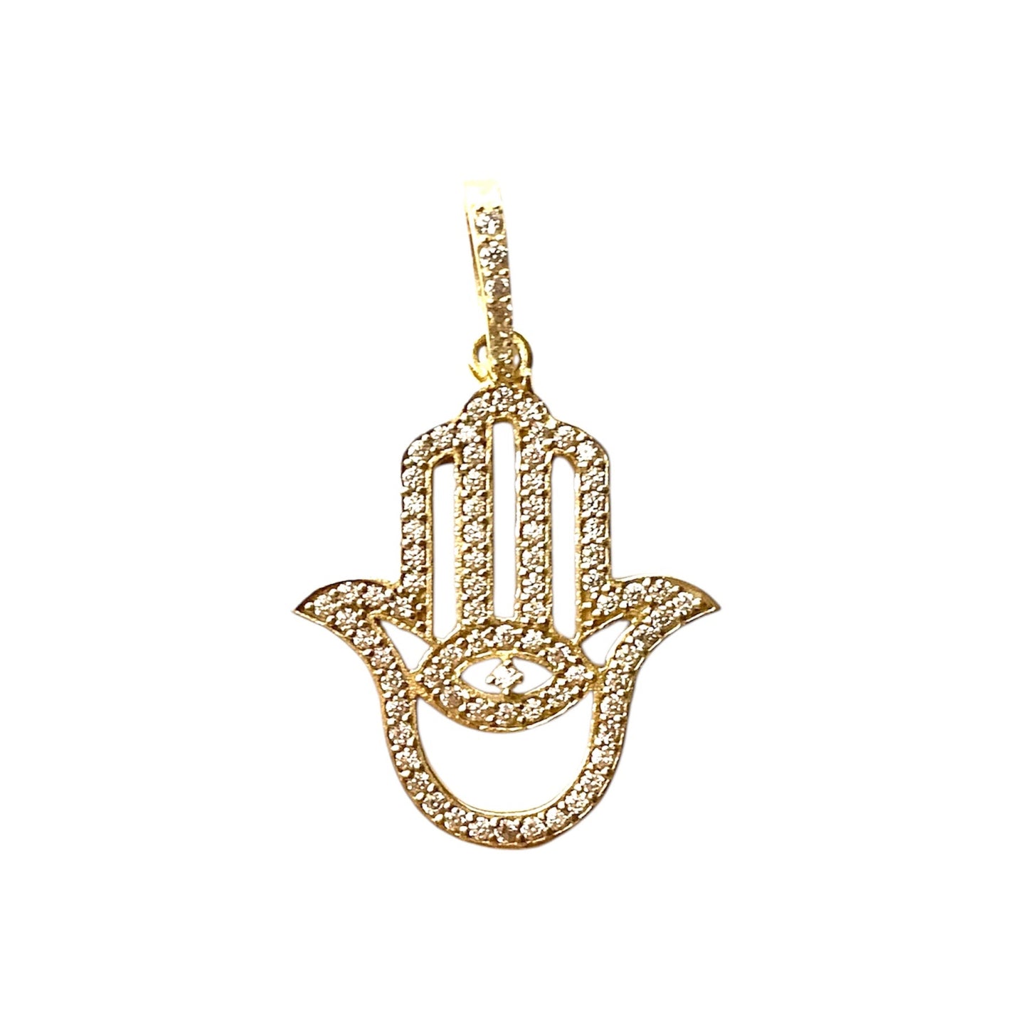 Ancient LARGE Gold Hamsa Hand Charm - Protection