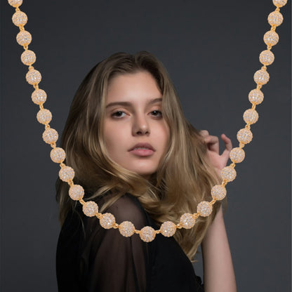 Gold CZ Bead Necklace - Cosmic Splendor Collection