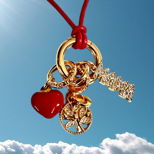 Adjustable Leather Necklace with Gold Charm Connector