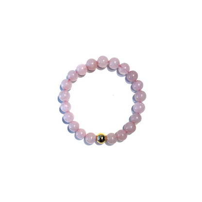 Rose Quartz Gold Bead Sun Bracelet