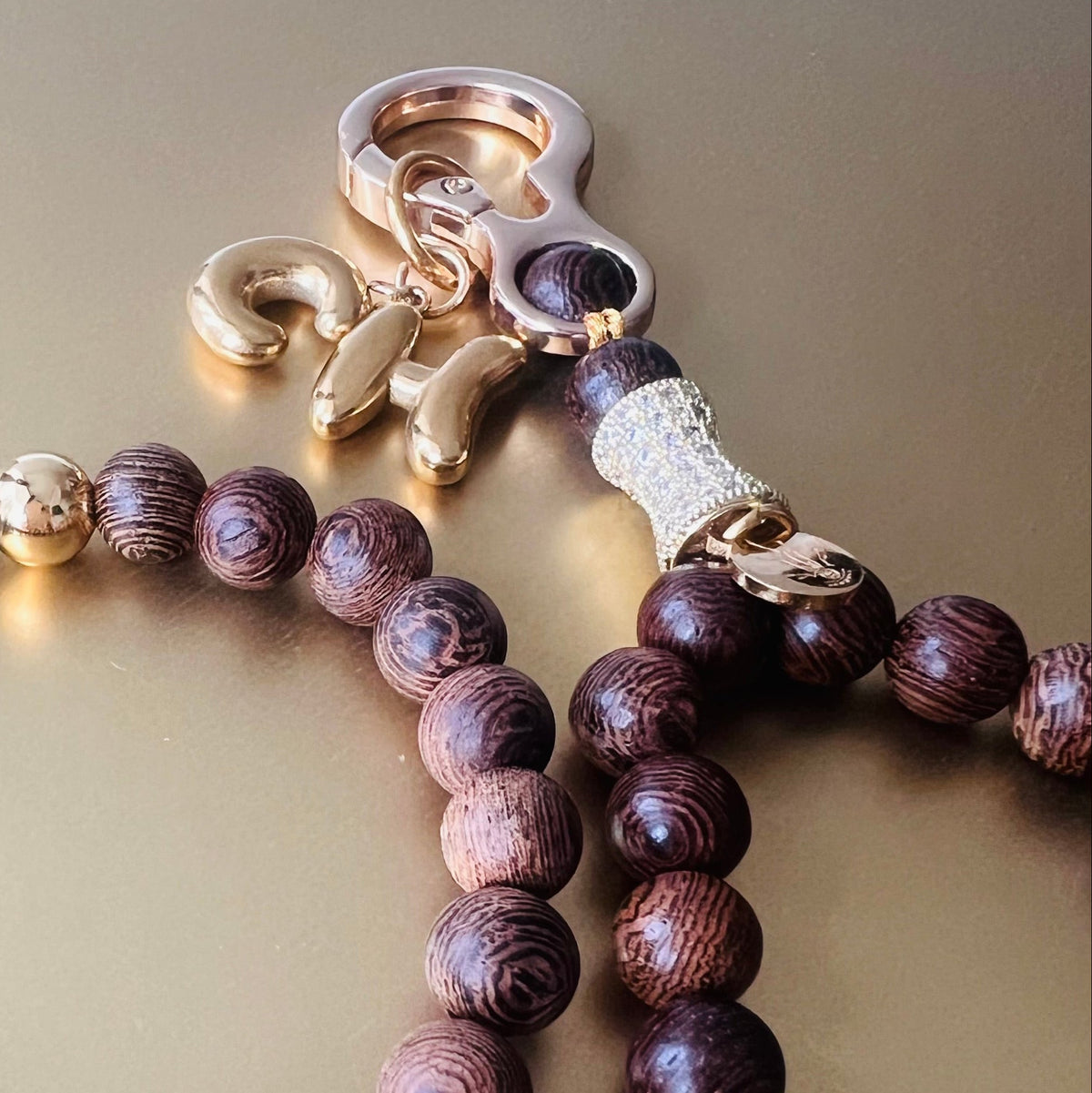 Sandalwood Monogram 33 Bead Meditation Loop Wristlet