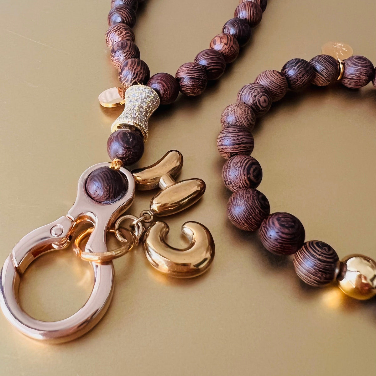 Sandalwood Monogram 33 Bead Meditation Loop Wristlet