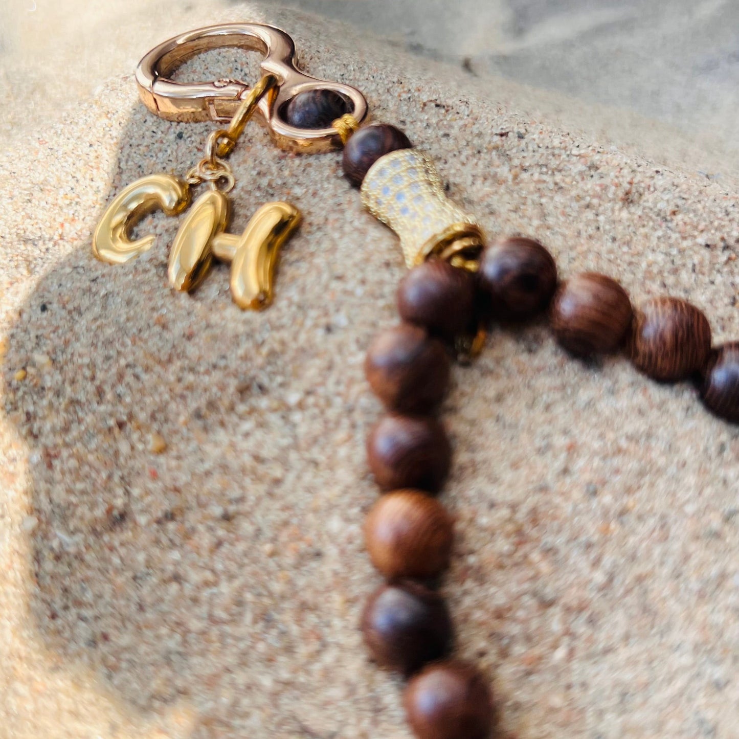 Monogram Sandalwood 33 Bead Meditation Loop Wristlet