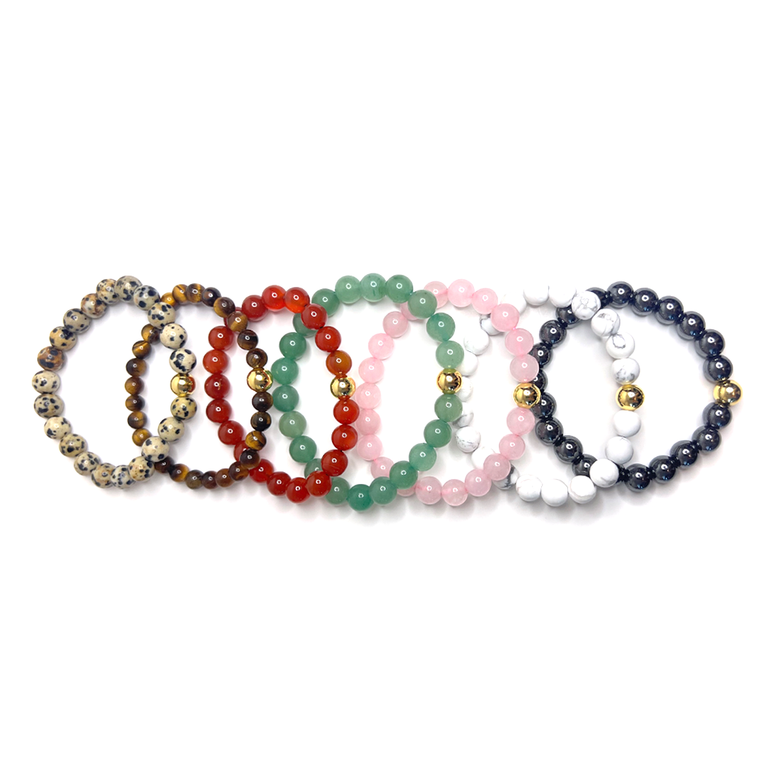 Gemstone Gold Bead Sun Bracelet