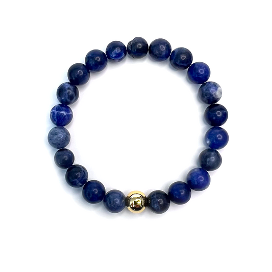 Sodalite Gold Bead Bracelet