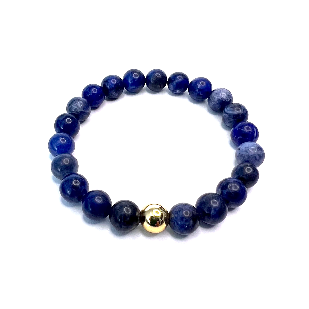 Sodalite Gold Bead Bracelet