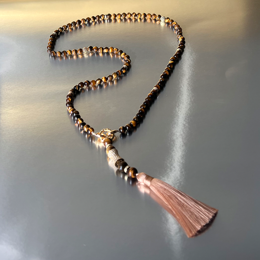 MultiWay Natural Tigers Eye Mindfulness 99 Bead Necklace