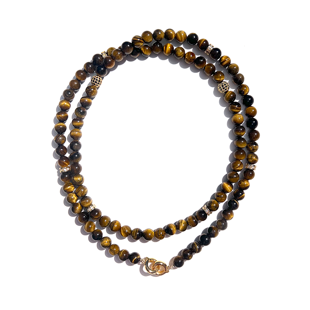 MultiWay Natural Tigers Eye Mindfulness 99 Bead Necklace