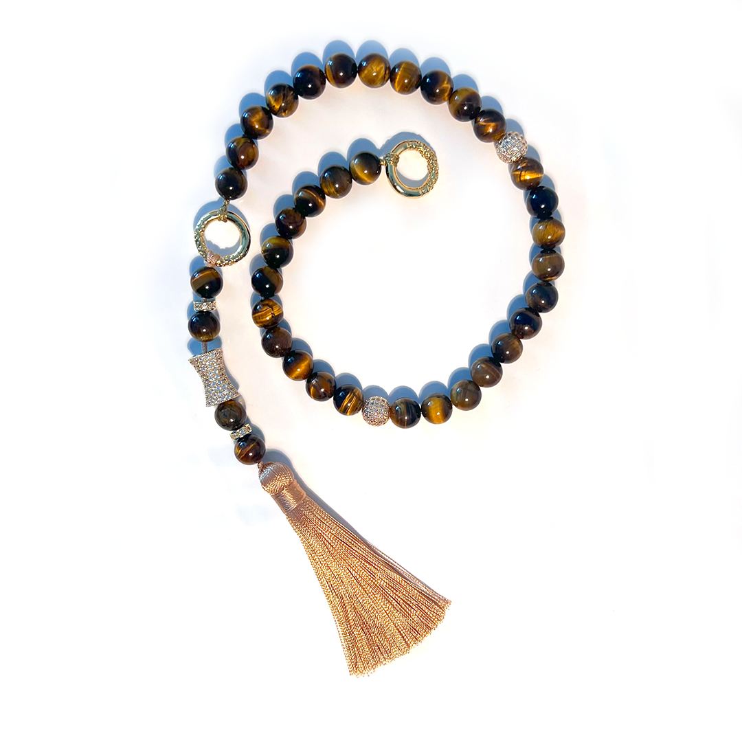MultiWay 33 Natural Gemstone Mindfulness Tasseled Prayer Beads