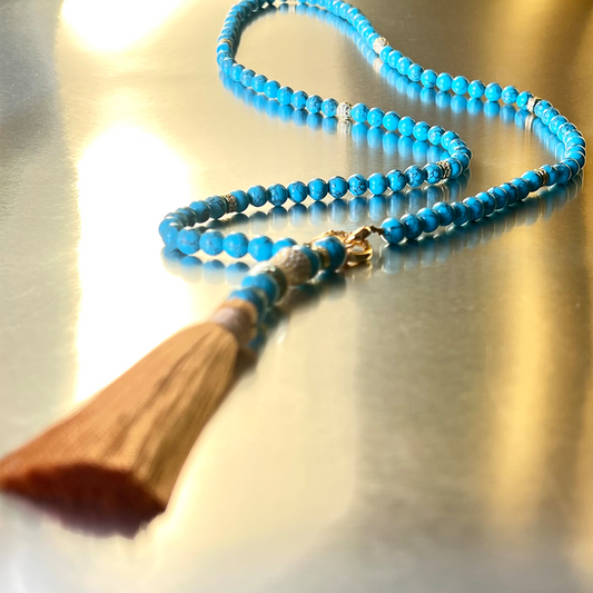 MultiWay Natural Turquoise Howlite Mindfulness 99 Bead Necklace