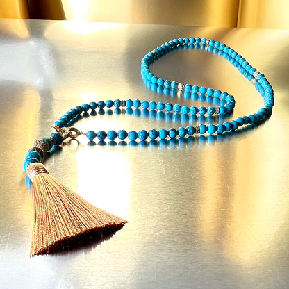MultiWay Natural Turquoise Howlite Mindfulness 99 Bead Necklace