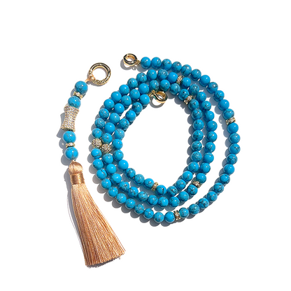 MultiWay Natural Turquoise Howlite Mindfulness 99 Bead Necklace