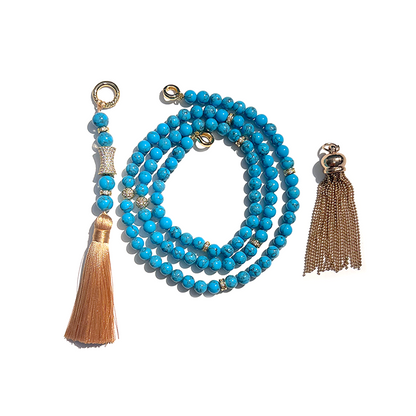 MultiWay Natural Turquoise Howlite Mindfulness 99 Bead Necklace