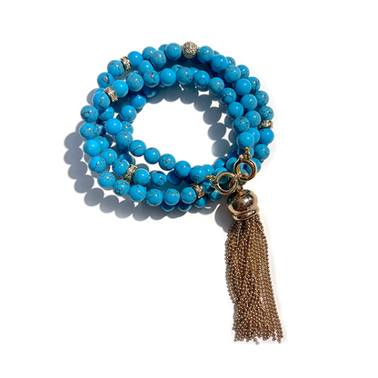 MultiWay Natural Turquoise Howlite Mindfulness 99 Bead Necklace