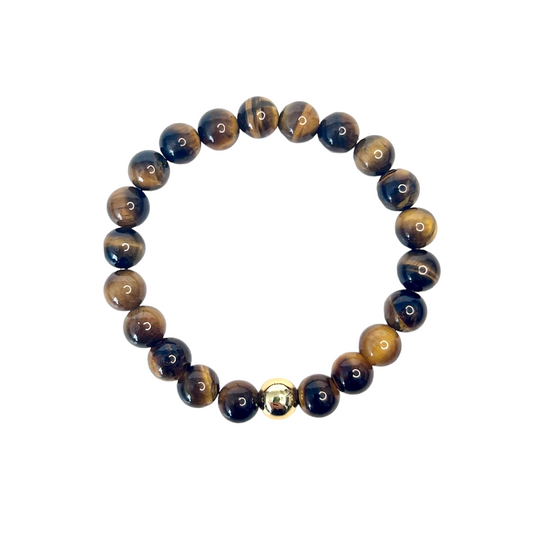 Tiger Eye Gold Bead Bracelet