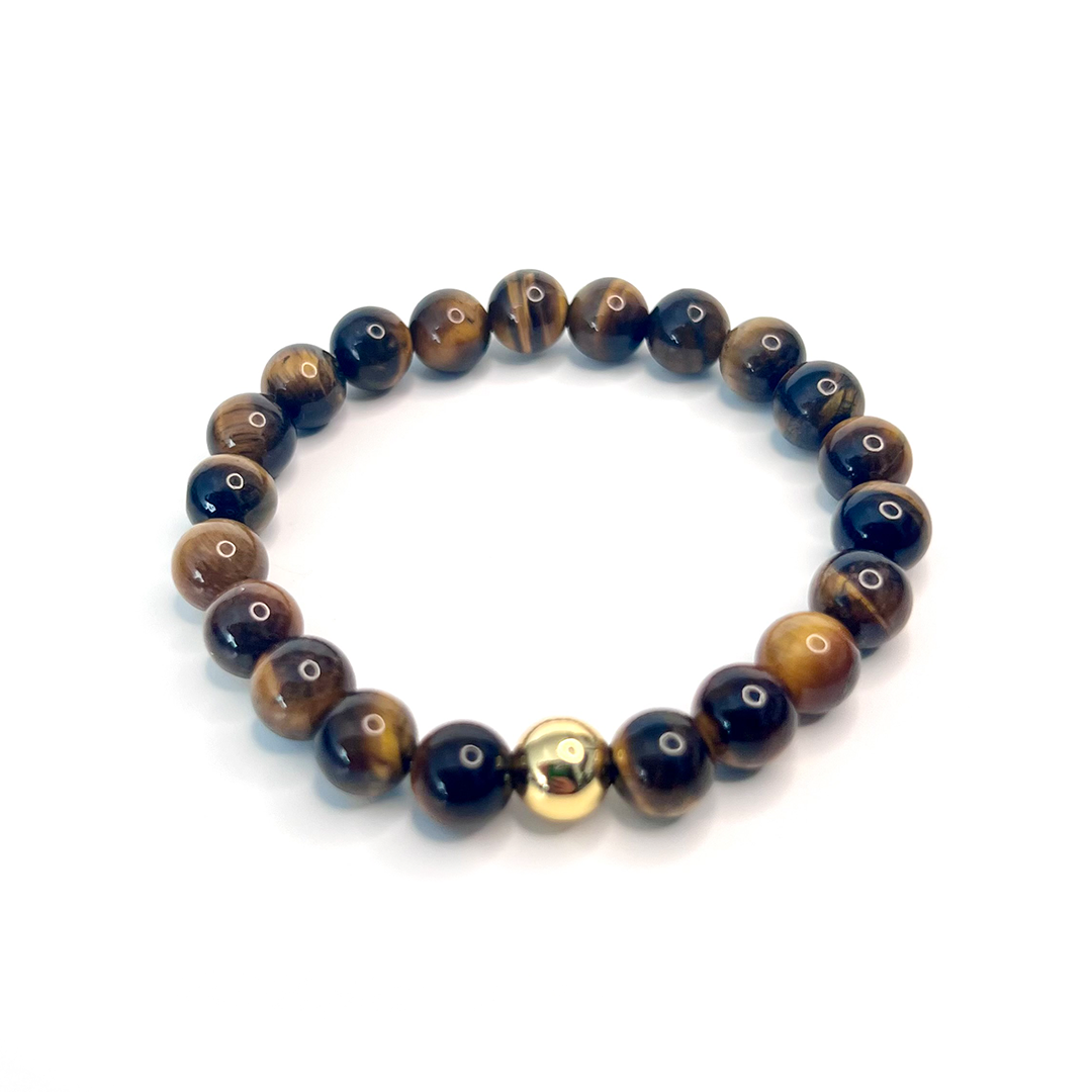 Tiger Eye Gold Bead Bracelet