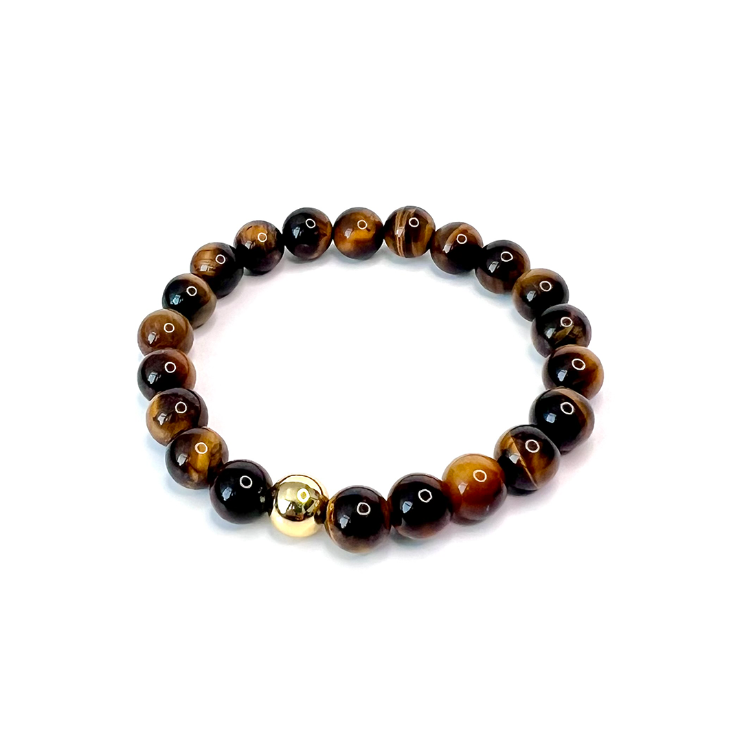 Tiger Eye Gold Bead Bracelet
