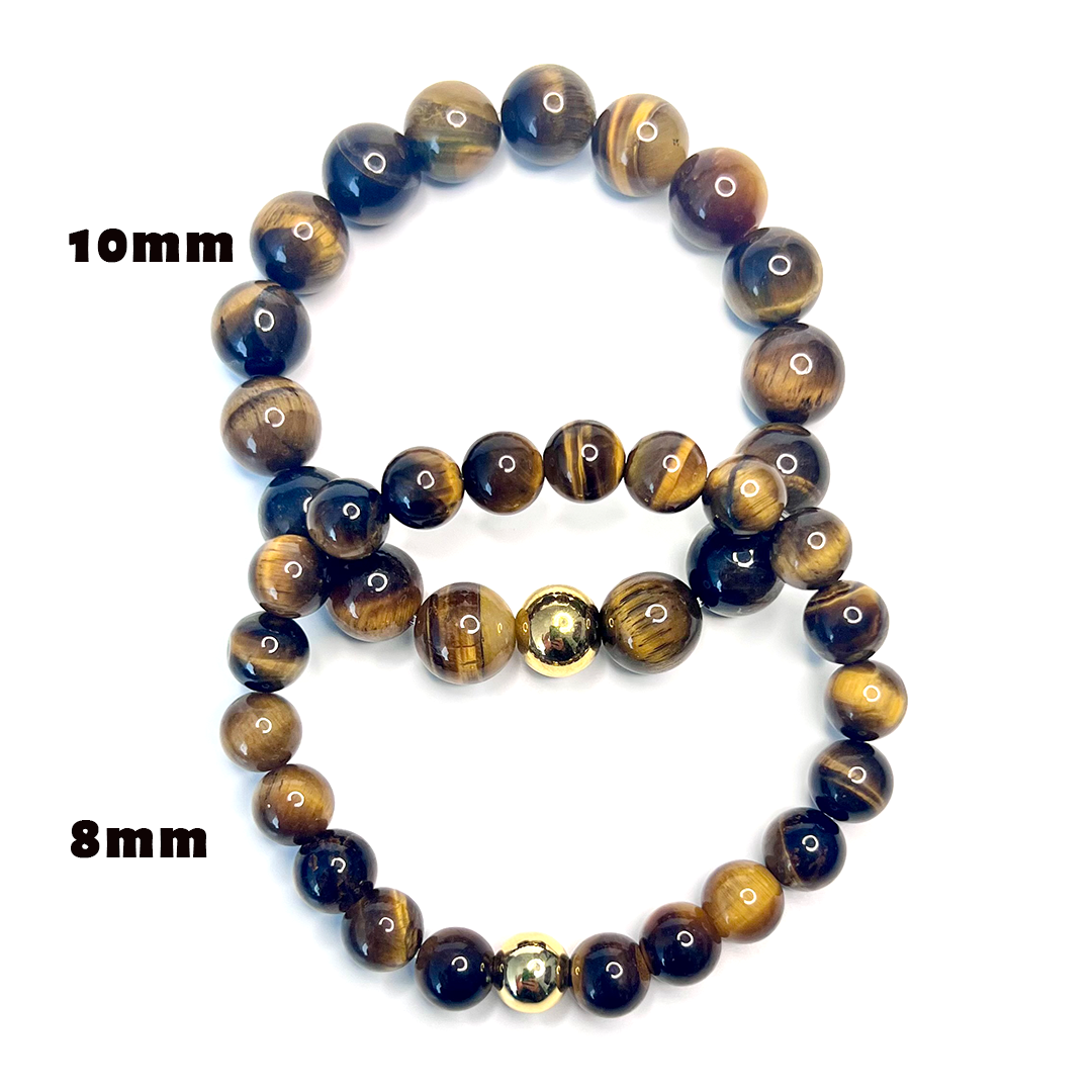 Tiger Eye Gold Bead Bracelet