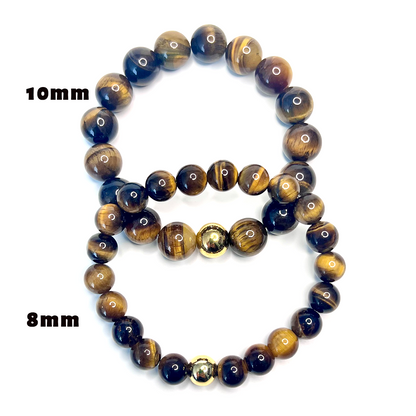 Tiger Eye Gold Bead Bracelet