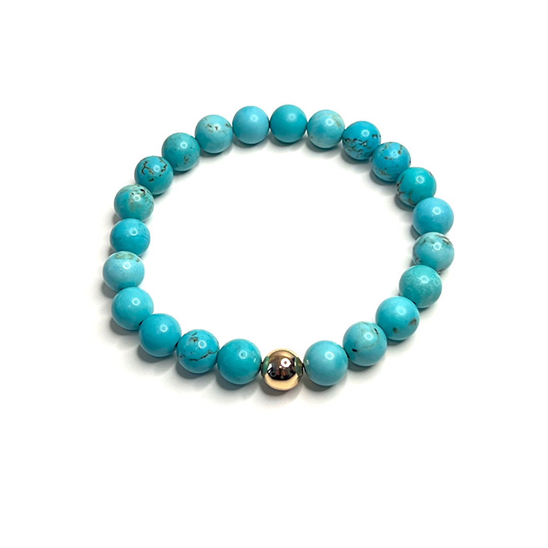 Turquoise Gold Bead Sun Bracelet