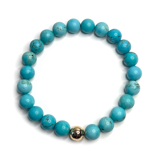 Turquoise Gold Bead Sun Bracelet