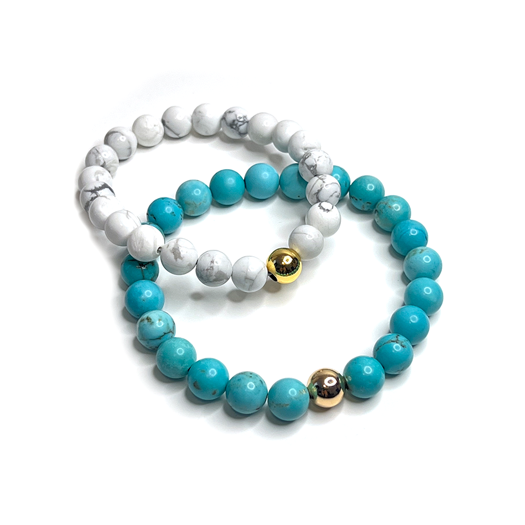 Turquoise Gold Bead Sun Bracelet