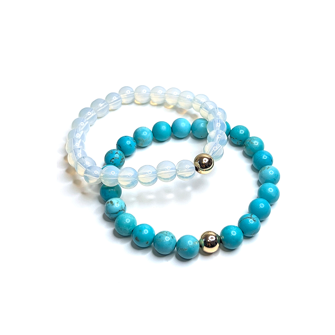 Turquoise Gold Bead Sun Bracelet