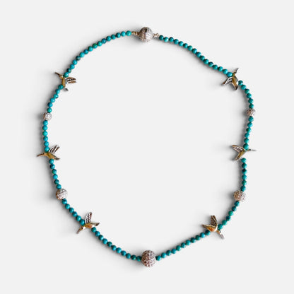 Turquoise Bird of Paradise Necklace- BLOOM COLLECTION