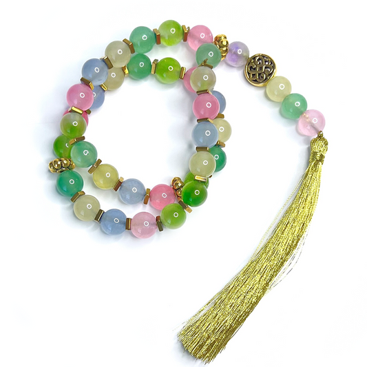 Pastel Dyed Quartz Meditation Bead
