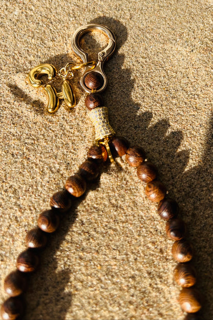 Monogram Sandalwood 33 Bead Meditation Loop Wristlet